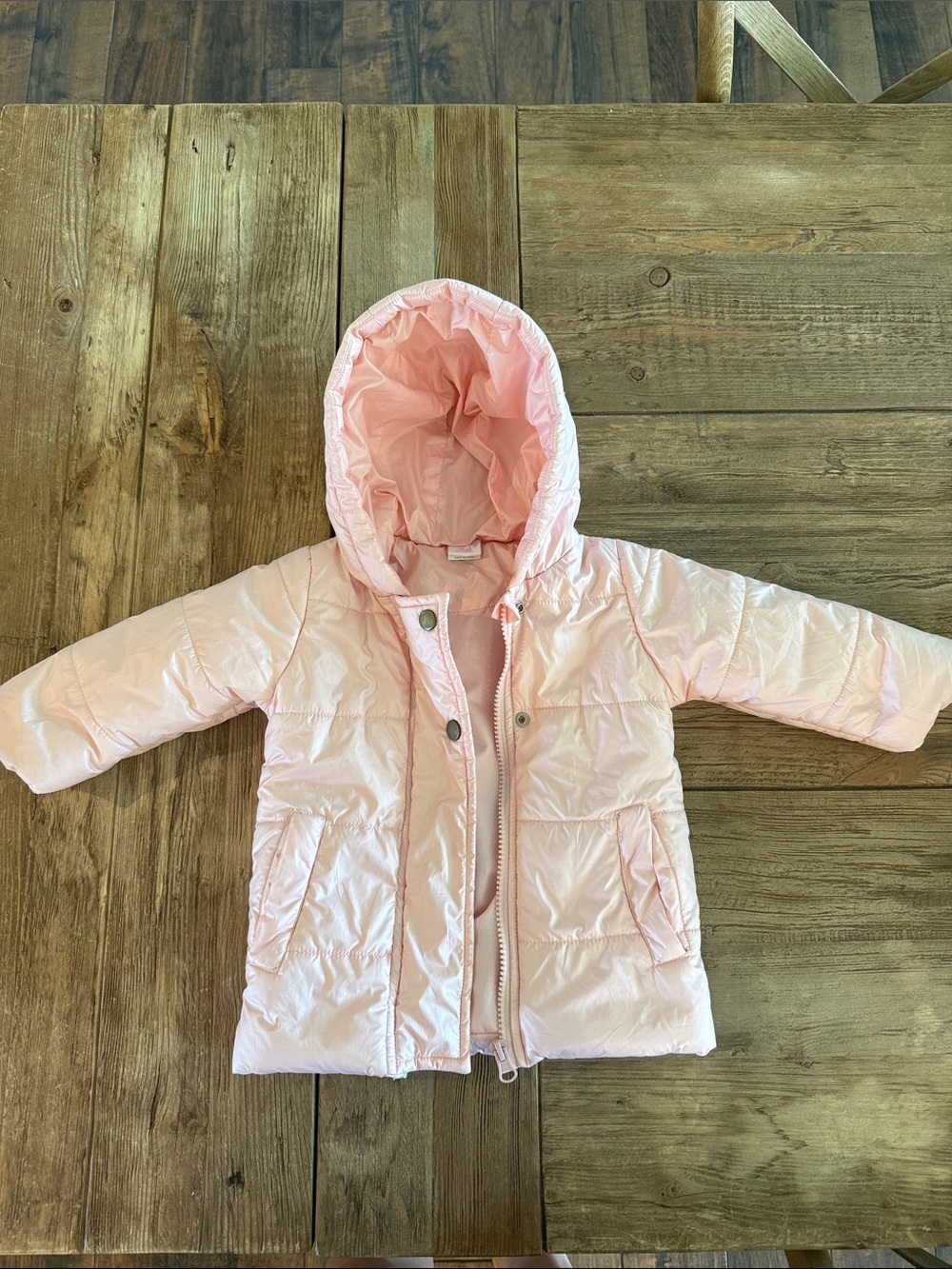 Stitchy Fish Pink Puffer Jacket 12 Month